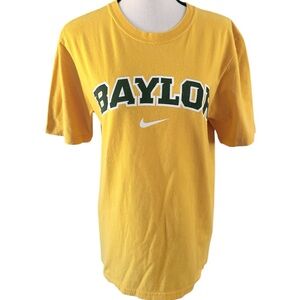Nike Baylor Bears Yellow Green Regular Fit Short Sleeve Tee Size Small